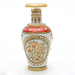 aipuri Craft's Marble Round Flower Design Flower Vase | Home Decoration | Gift Items| Marble Handicrafts | 6 inch